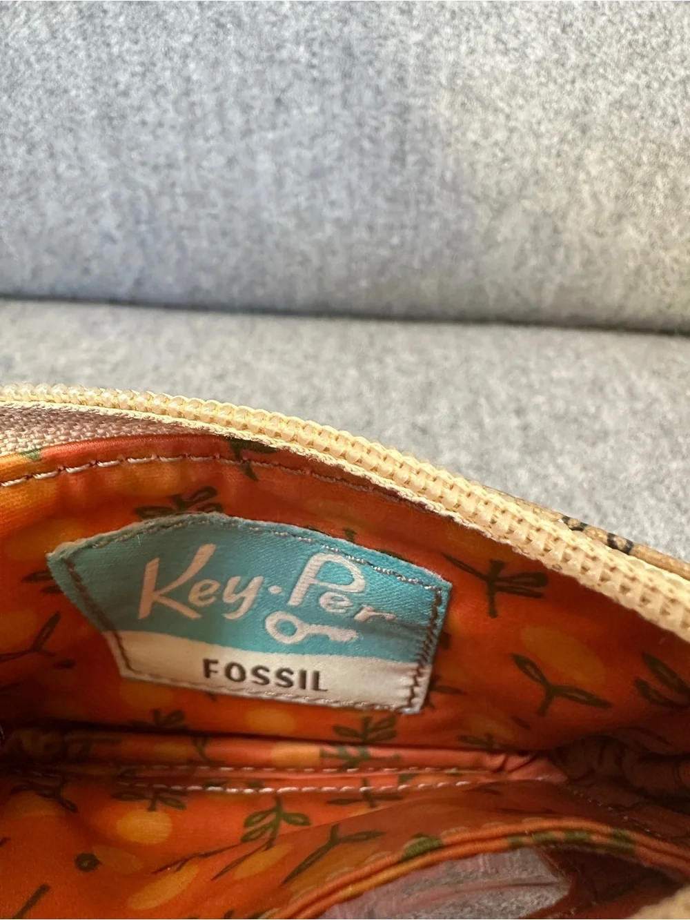 Fossil key-per novelty bird birdcage colorful coasted canvas key and card holder
